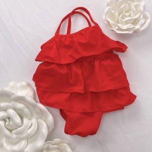 Carter’s One Piece Bright Red/Orange Swimsuit for Baby Girl Size 3 Months